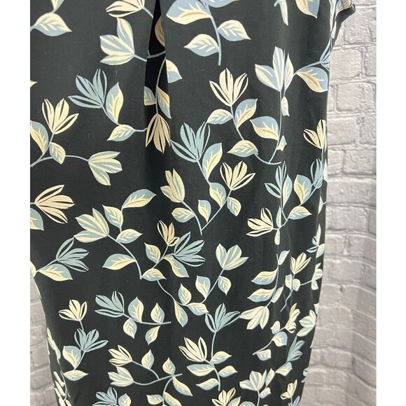 J. Jill Wearever Collection Black Sleeveless Floral Dress Tall Size ST - Picture 3 of 7